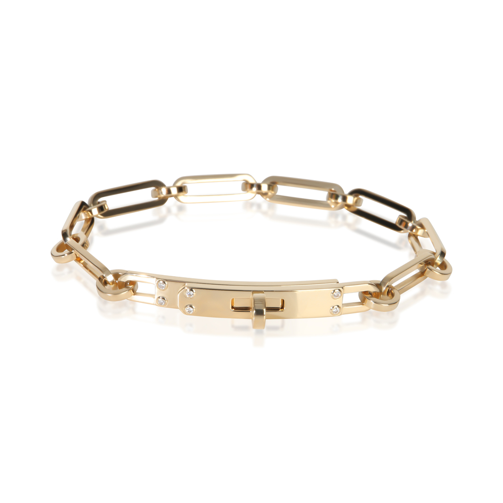 Hermès Yellow Gold Diamond Small Kelly Chaine Bracelet